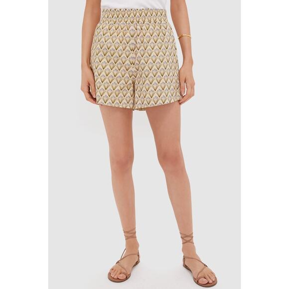HYACINTH HOUSE Beige Trellis Floral Jasmine Shorts Size S NWT - Picture 1 of 8